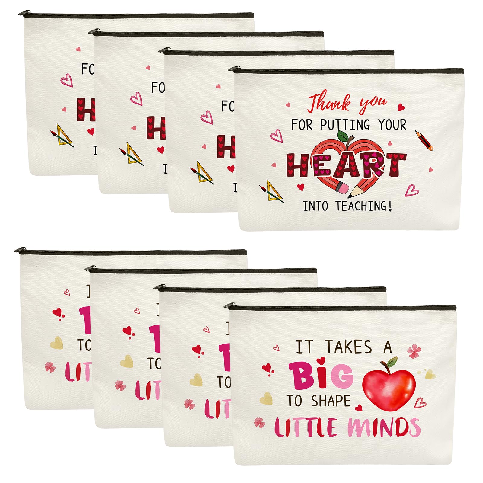 Pochette Gewujatop avec motifs cœurs et merci, pratique pour offrir en Saint-Valentin.