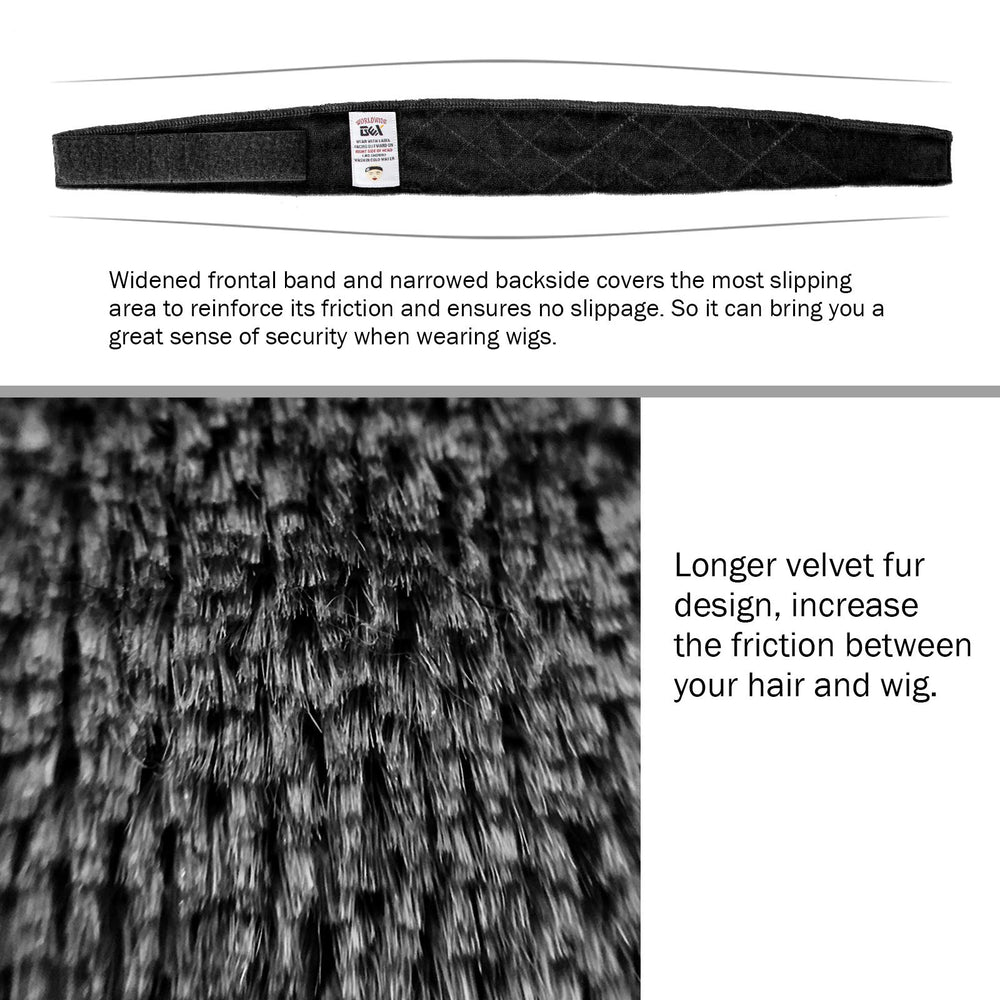 Bande GEX Wig Grip universelle 23 x 2,3 pouces avec fermeture pratique