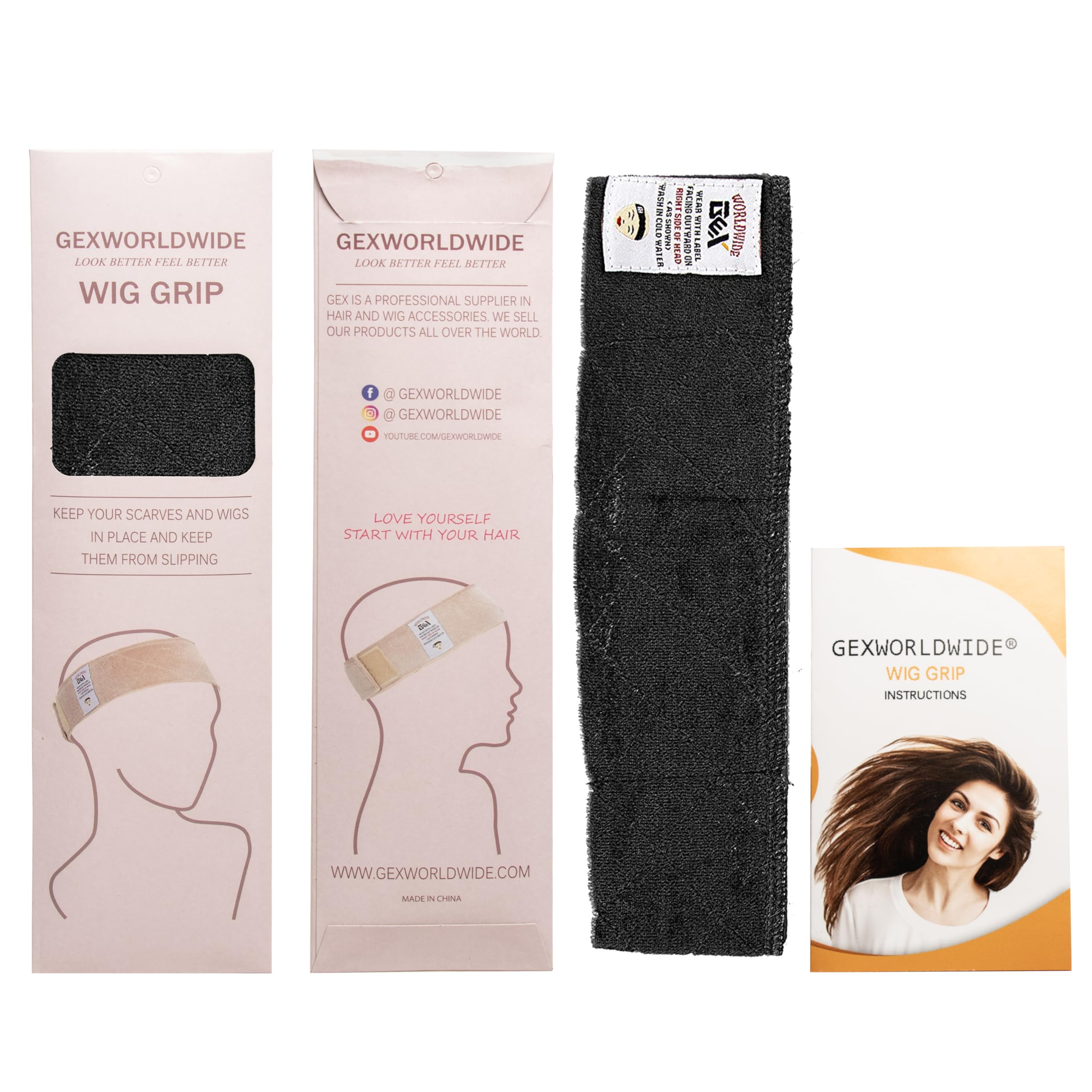 Conception légère et confortable de la bande GEX Wig Grip sans irritations