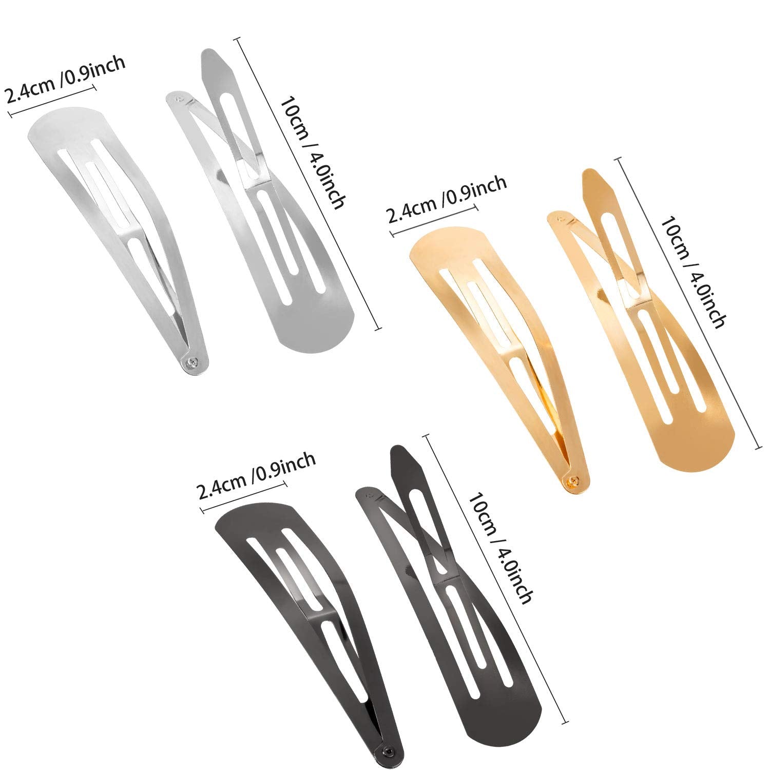 Geyoga barrette métallique, ensemble de 30 barrettes pour styles variés.