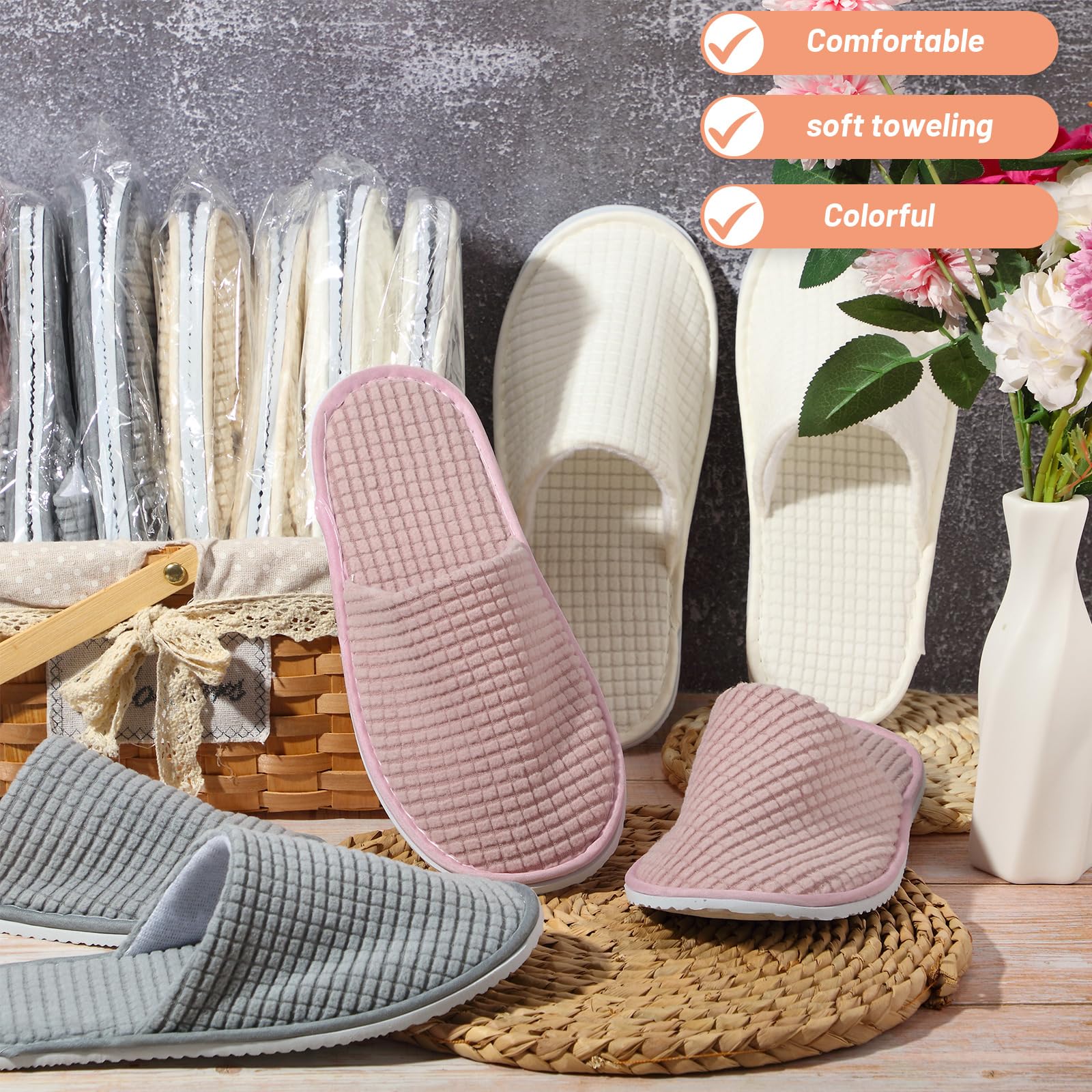 Geyoga chaussons invités, couleurs distinctes pour identifier les invités à l'accueil