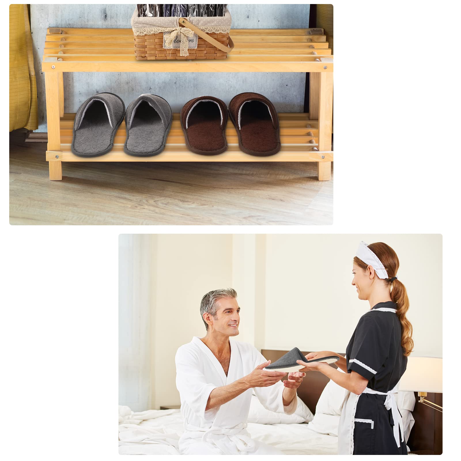 Geyoga chaussons hôtel avec emballage individuel pour hygiène