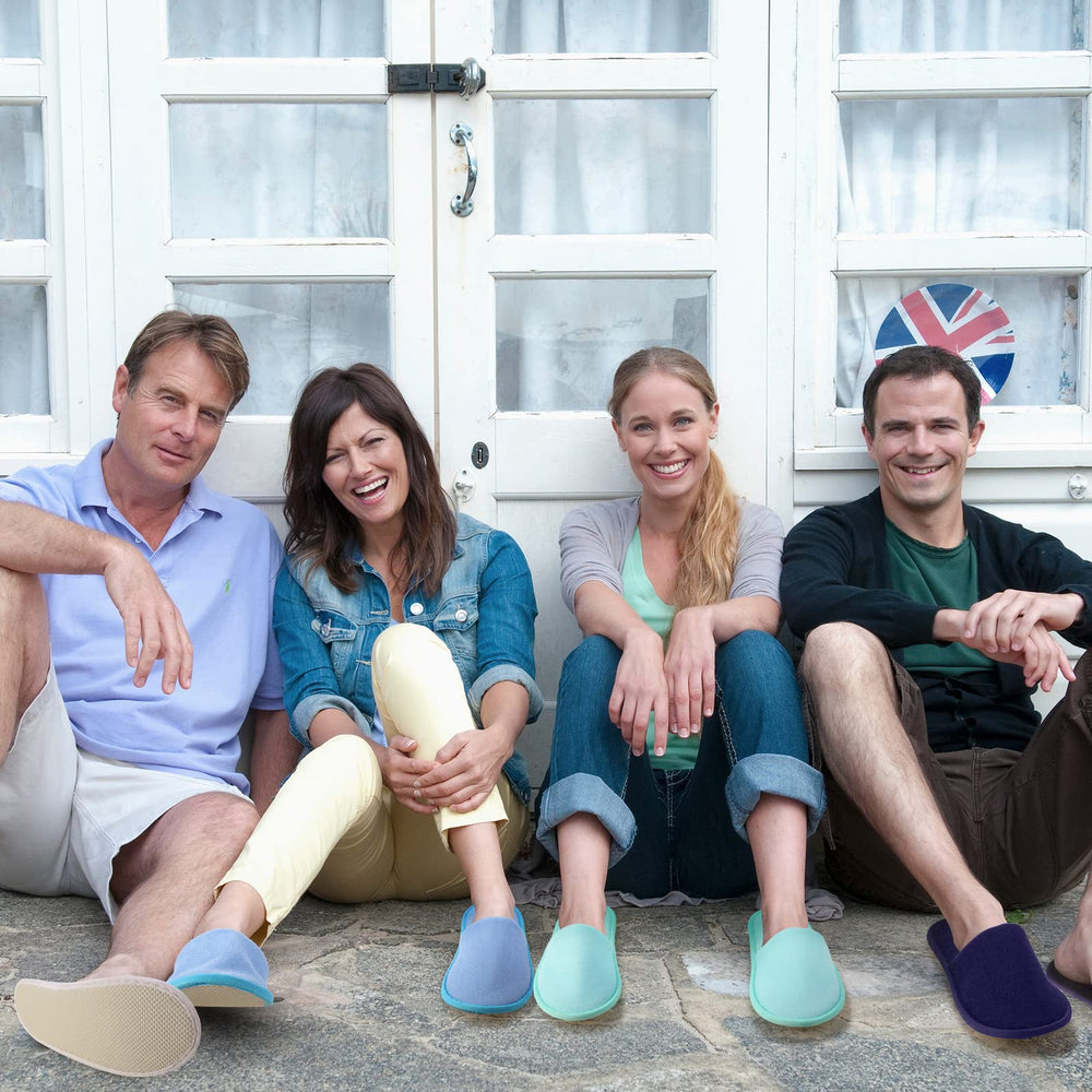 Chaussons Geyoga emballés individuellement, pratique pour voyages et séjour.