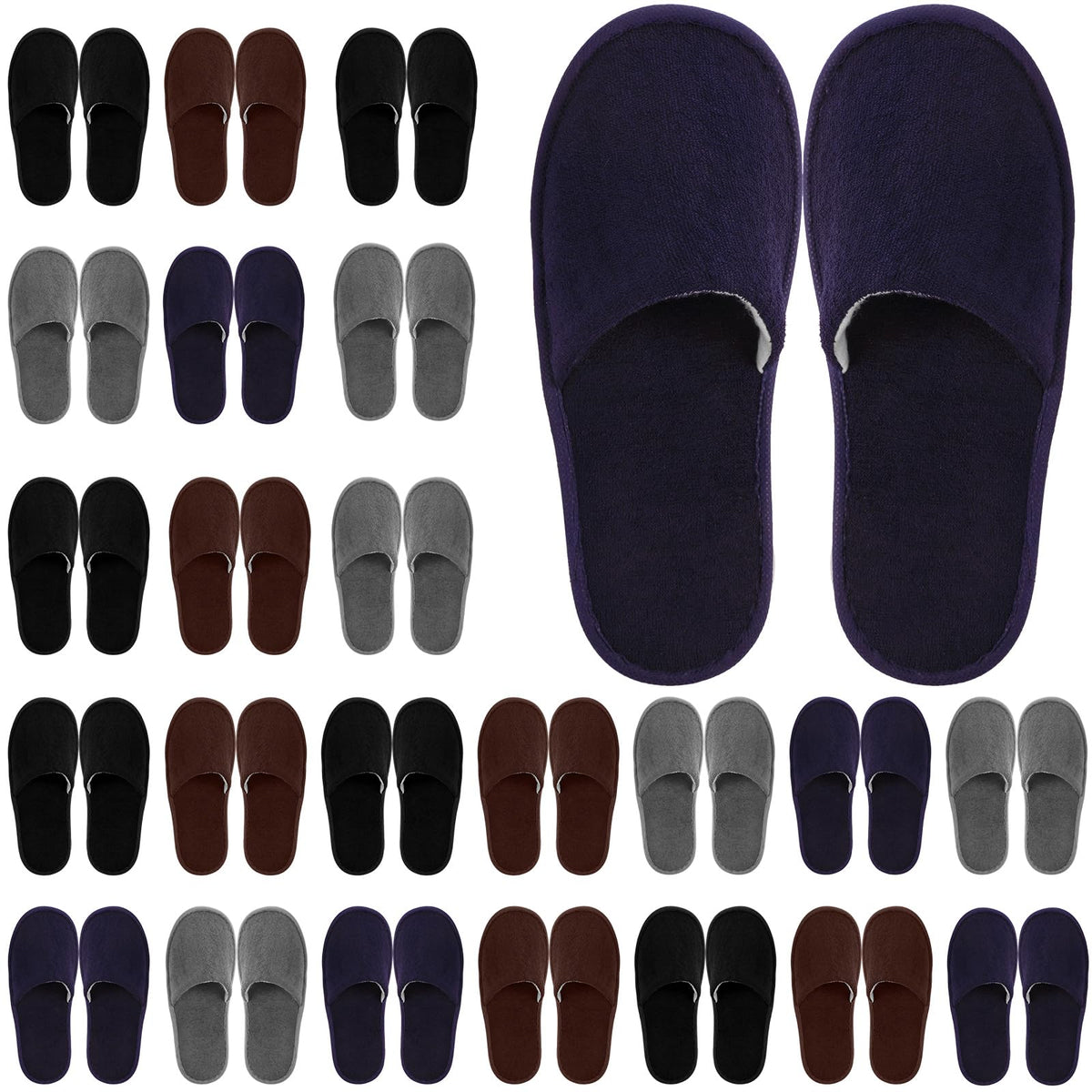 Geyoga chaussons invités 24 paires emballés individuellement, confort coton