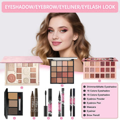 Geyomi kit maquillage tout-en-un: brillant à lèvres pour fini élégant et hydratant