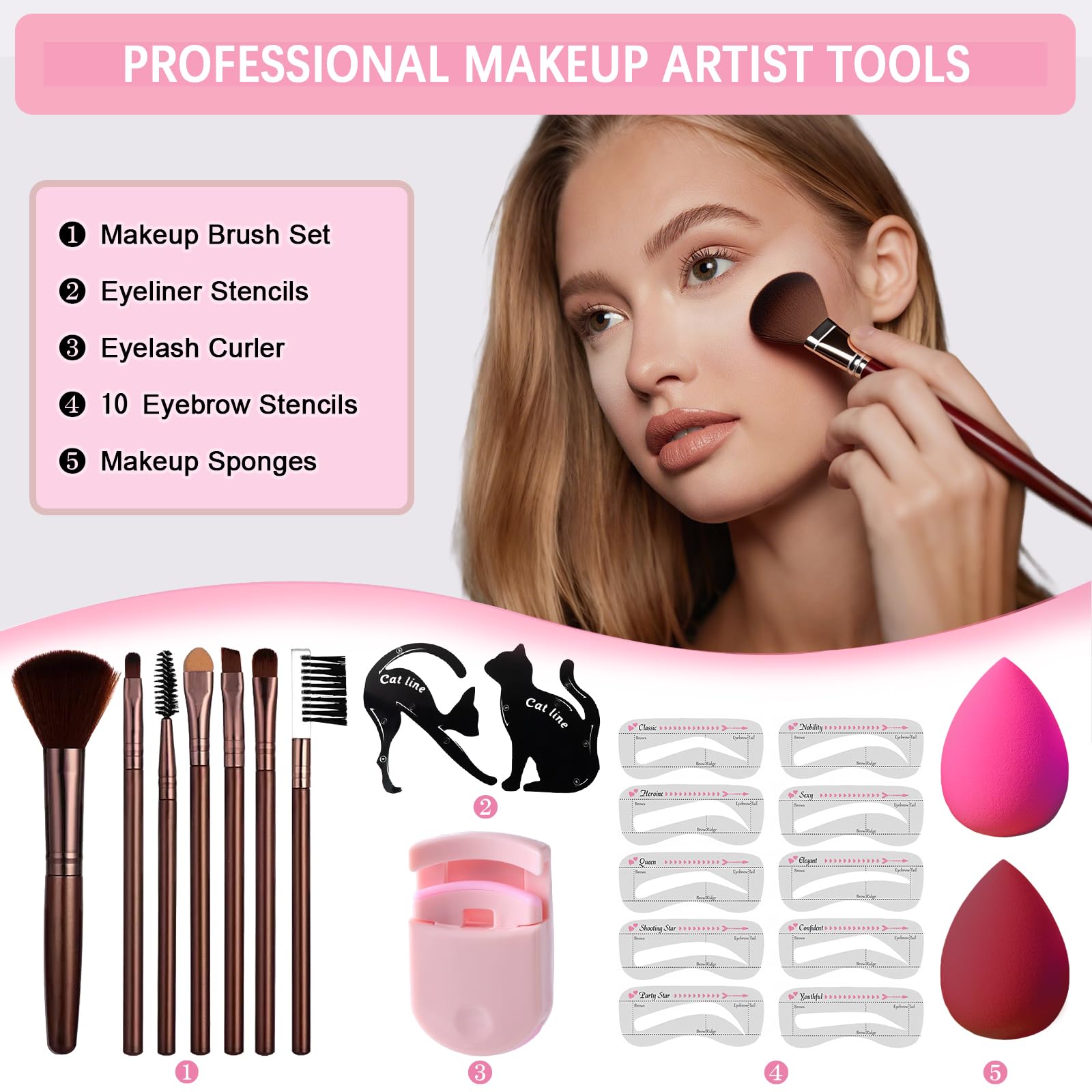 Geyomi kit maquillage tout-en-un: traceur pour les yeux et mascara pour regard défini