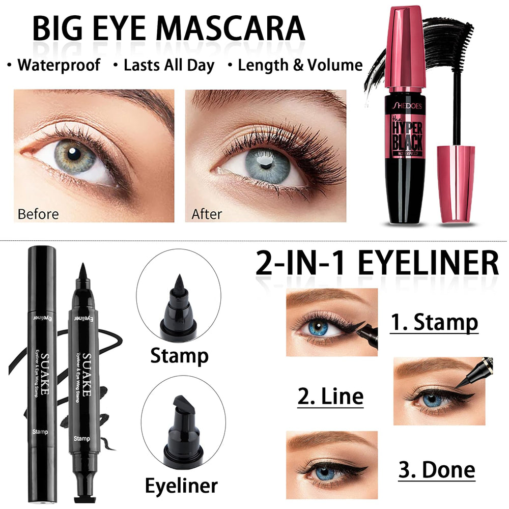 Geyomi mascara et brosse, volume défini et regard net.