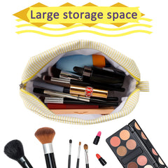 GFU Sac cosmétique Seersucker jaune intérieur organisé pour vos produits.