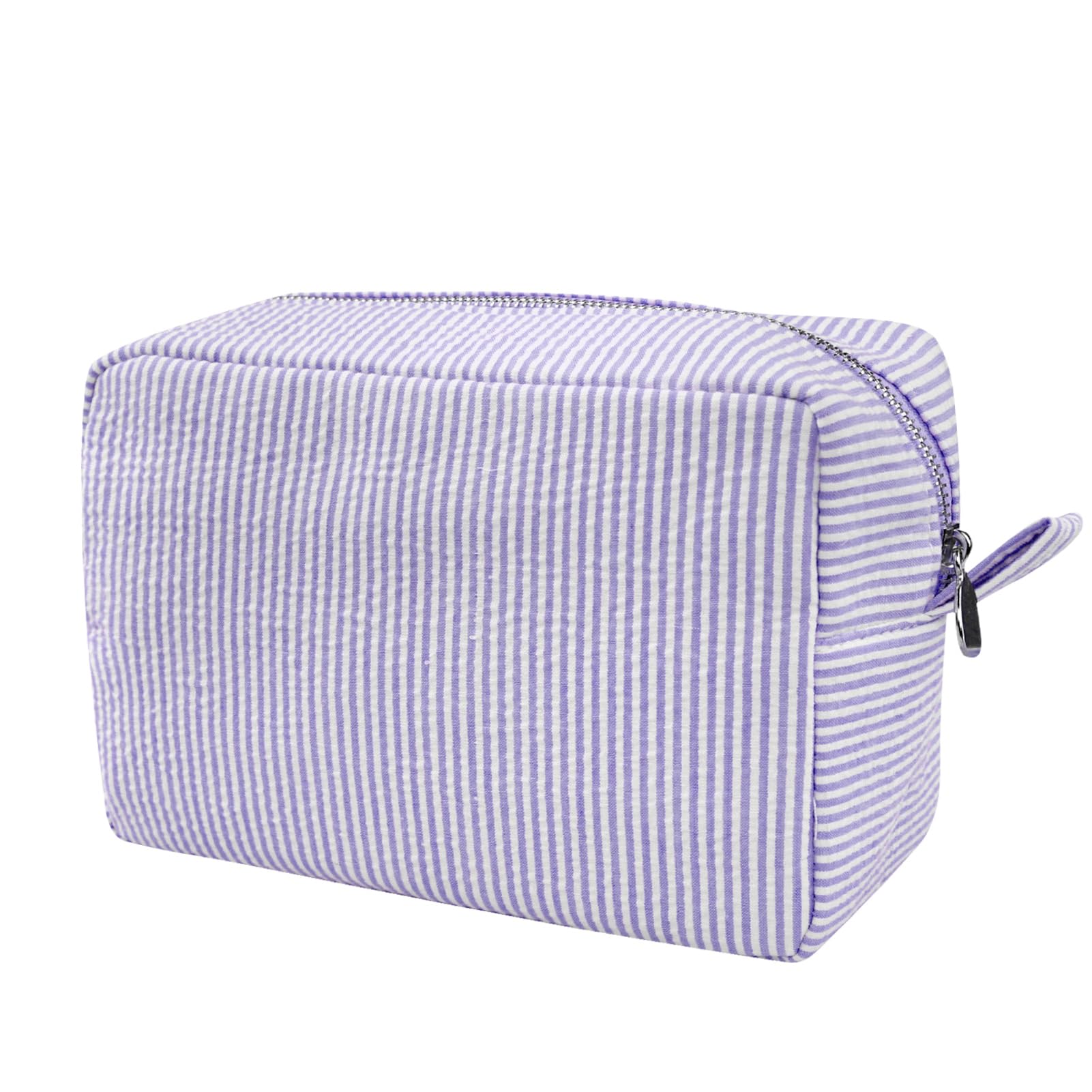 GFU sac cosmétique seersucker violet, rangement élégant et pratique au quotidien
