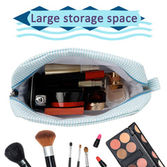 GFU Sac-maquillage seersucker ultra léger, facile à transporter.