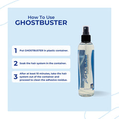 Ghostbuster dissolution des résidus adhésifs sans laisser de film gras.