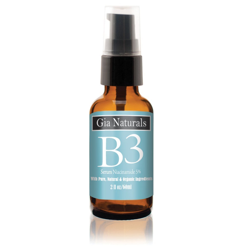 Ingrédients naturels du Serum B3 Gia Naturals, hydratation et éclat durables pour la peau.