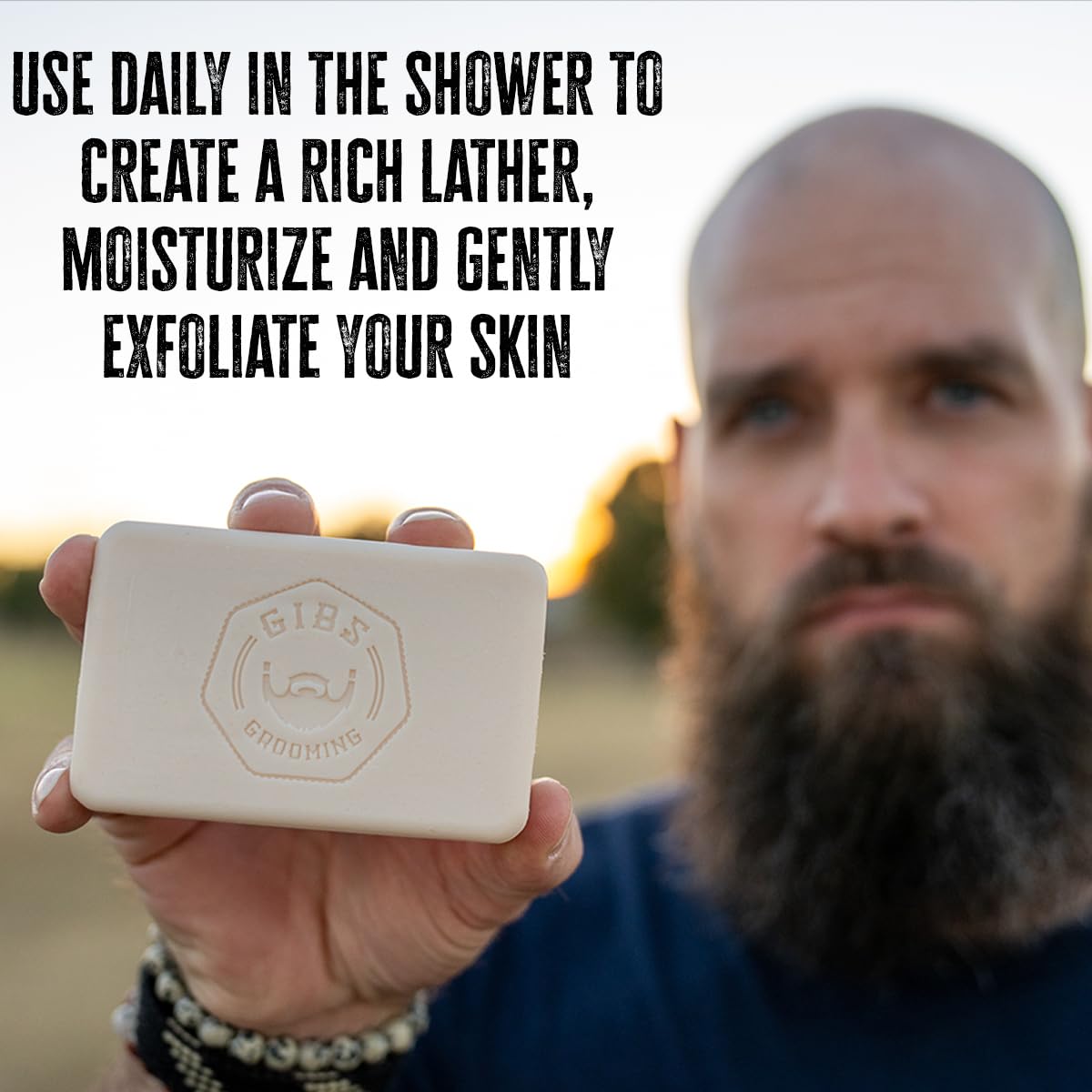 GIBS Bio Fuel – texture crémeuse du savon barre pour peau douce.