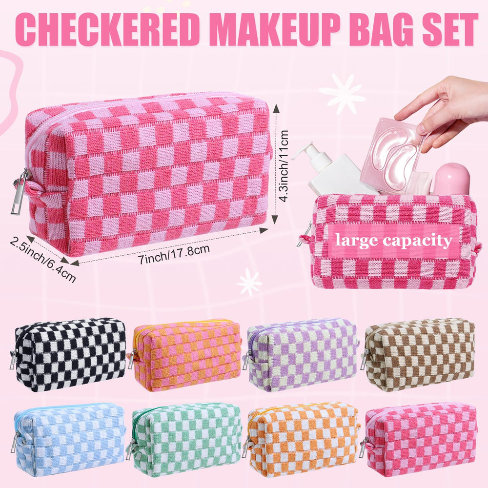 Trousse maquillage carreaux Giesiery, rangement pratique pour accessoires beauté