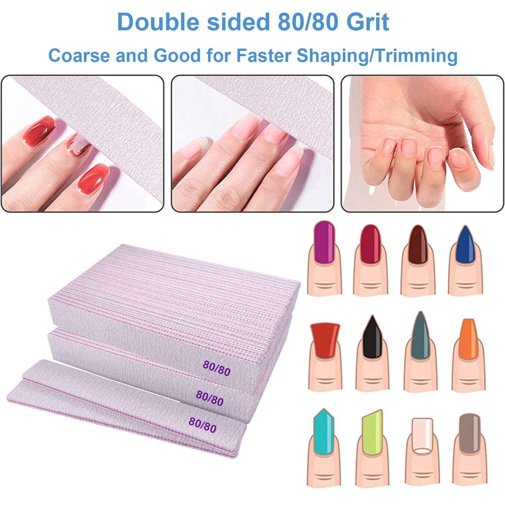 GigaGround lime emery 80/80 en action, préparation efficace des ongles.