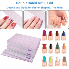 GigaGround lime emery 80/80 en action, préparation efficace des ongles.