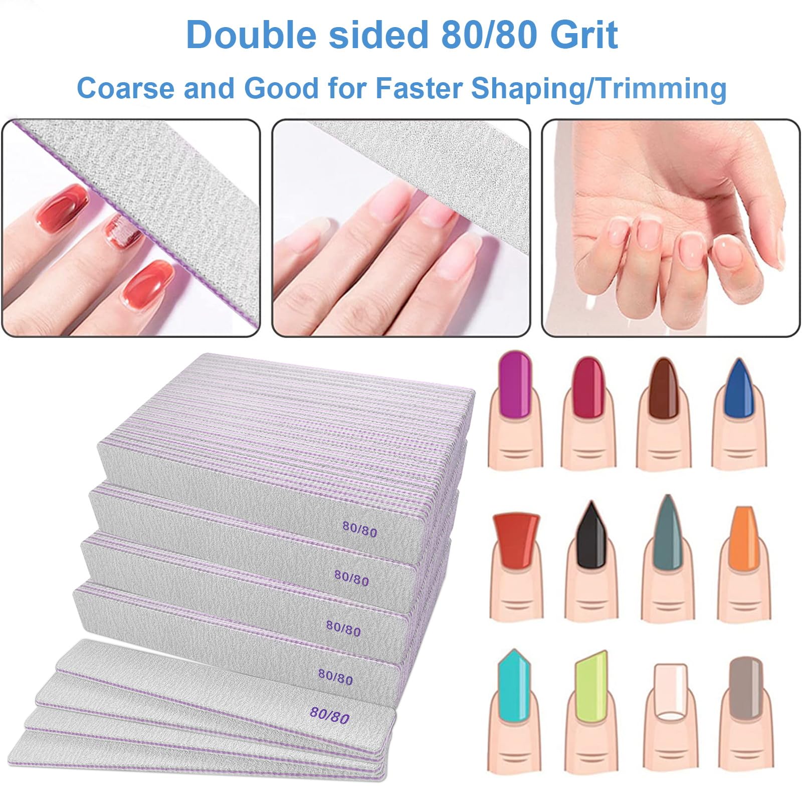 Lima double-face 80-80 GigaGround, finition précise des ongles