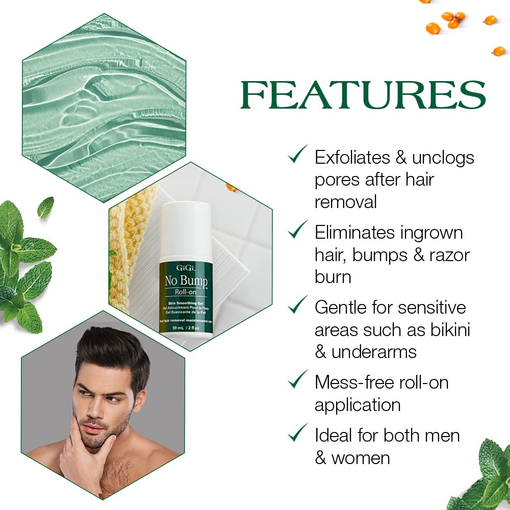 GiGi No Bump Roll-On offre une exfoliation douce pour pores nets.