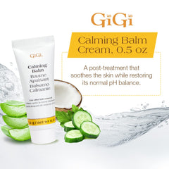 Application de la crème GiGi sur le visage, texture douce.