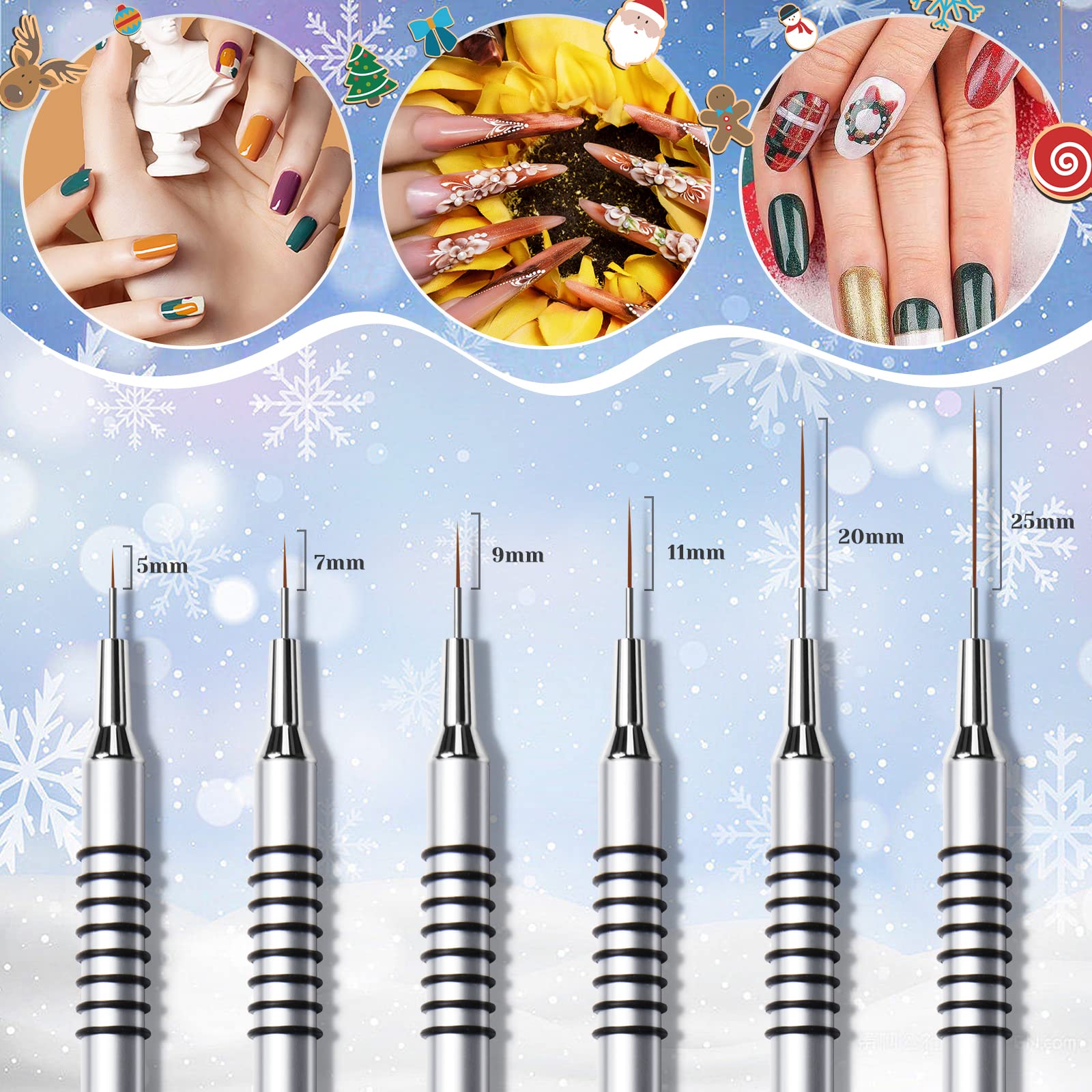 Pinceau Giifnonnt art-ongles 7mm idéal pour traçages délicats et continus.