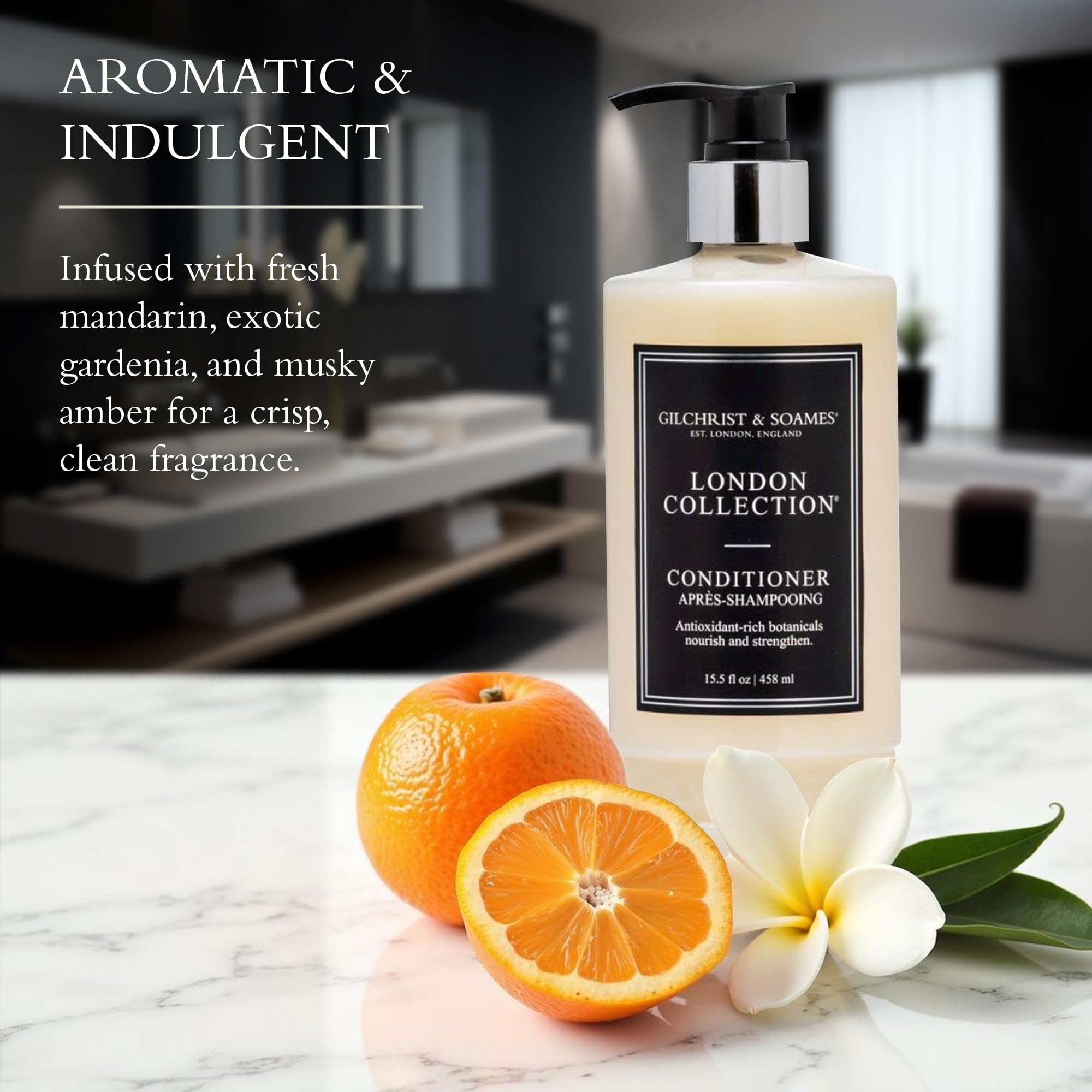 Gilchrist & Soames London Conditionneur: thé rouge clarifiant et huile de pépins de raisin pour nourrir.