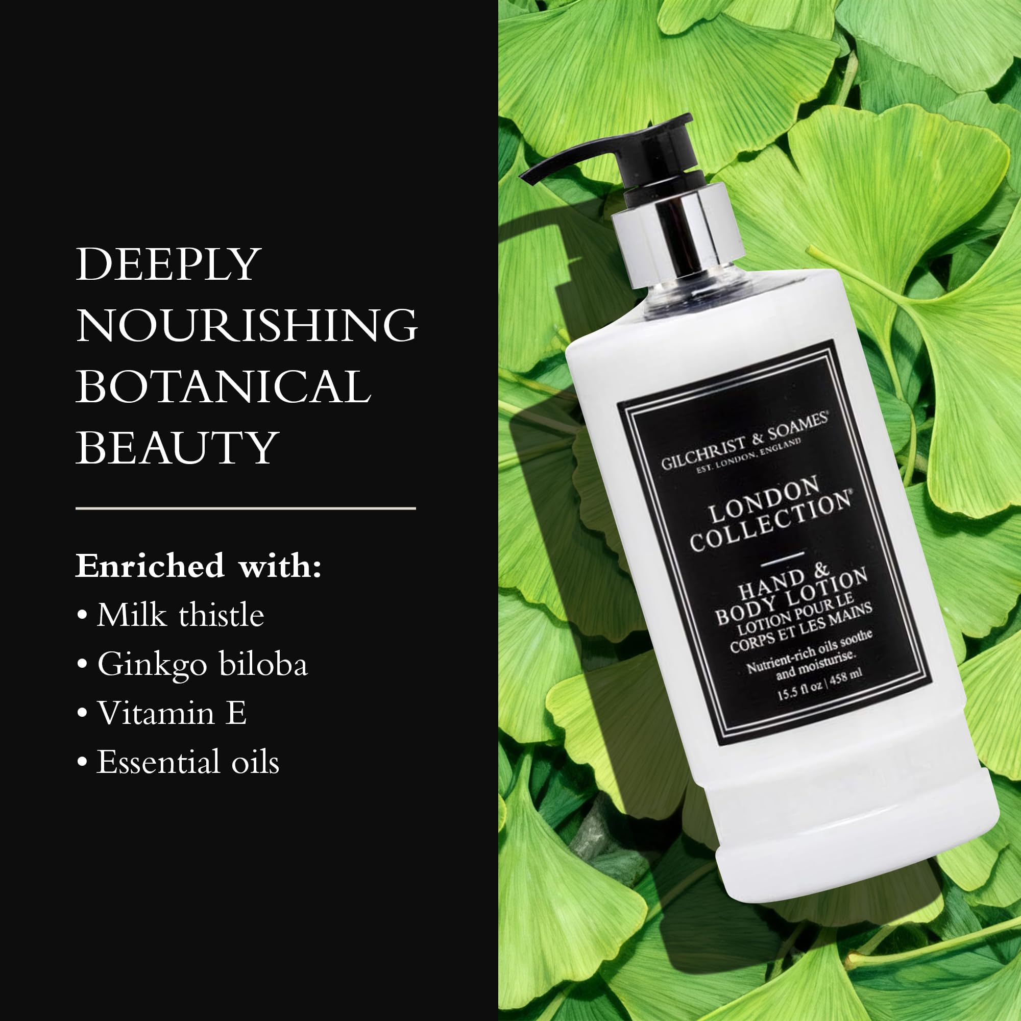 Application douce de la lotion sur la peau, résultat satinée.