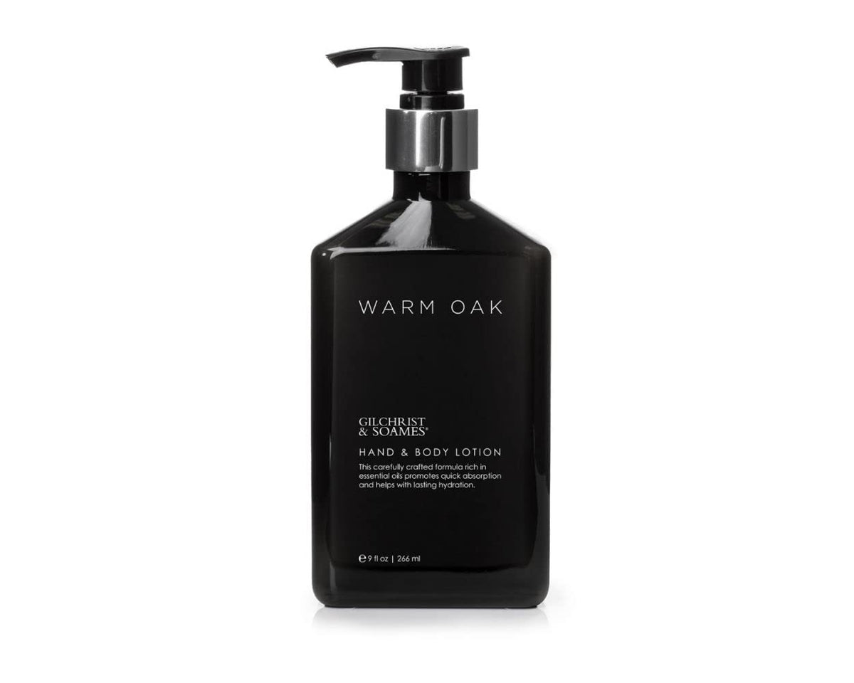 Gilchrist & Soames Warm Oak – bouteille prête à hydrater mains et corps.
