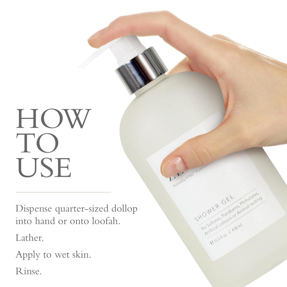 Gilchrist & Soames Zero% Gel Douche – Aloe et glycérine pour douceur et confort.