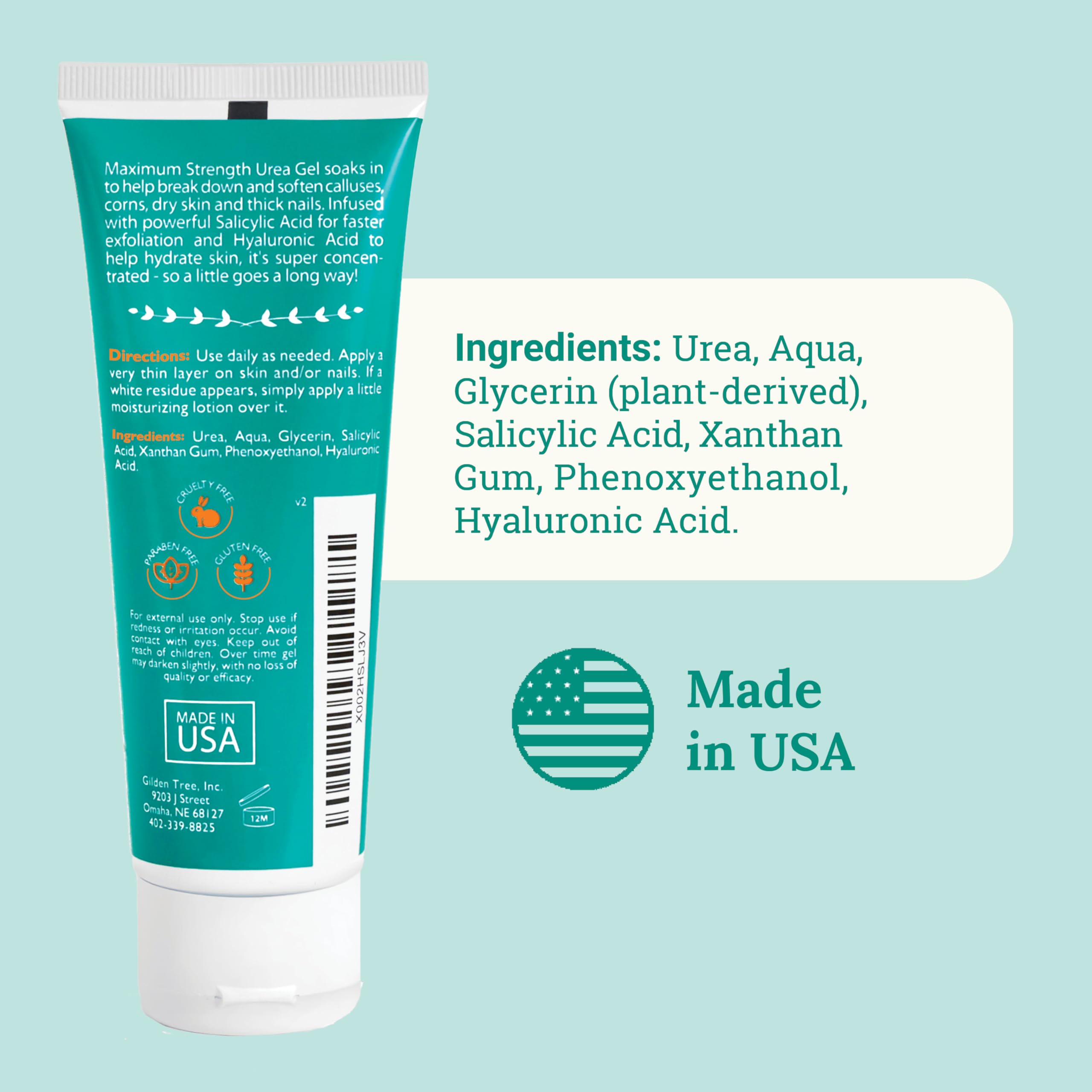 GILDEN TREE Urée Gel usage quotidien pour pieds doux et confortables