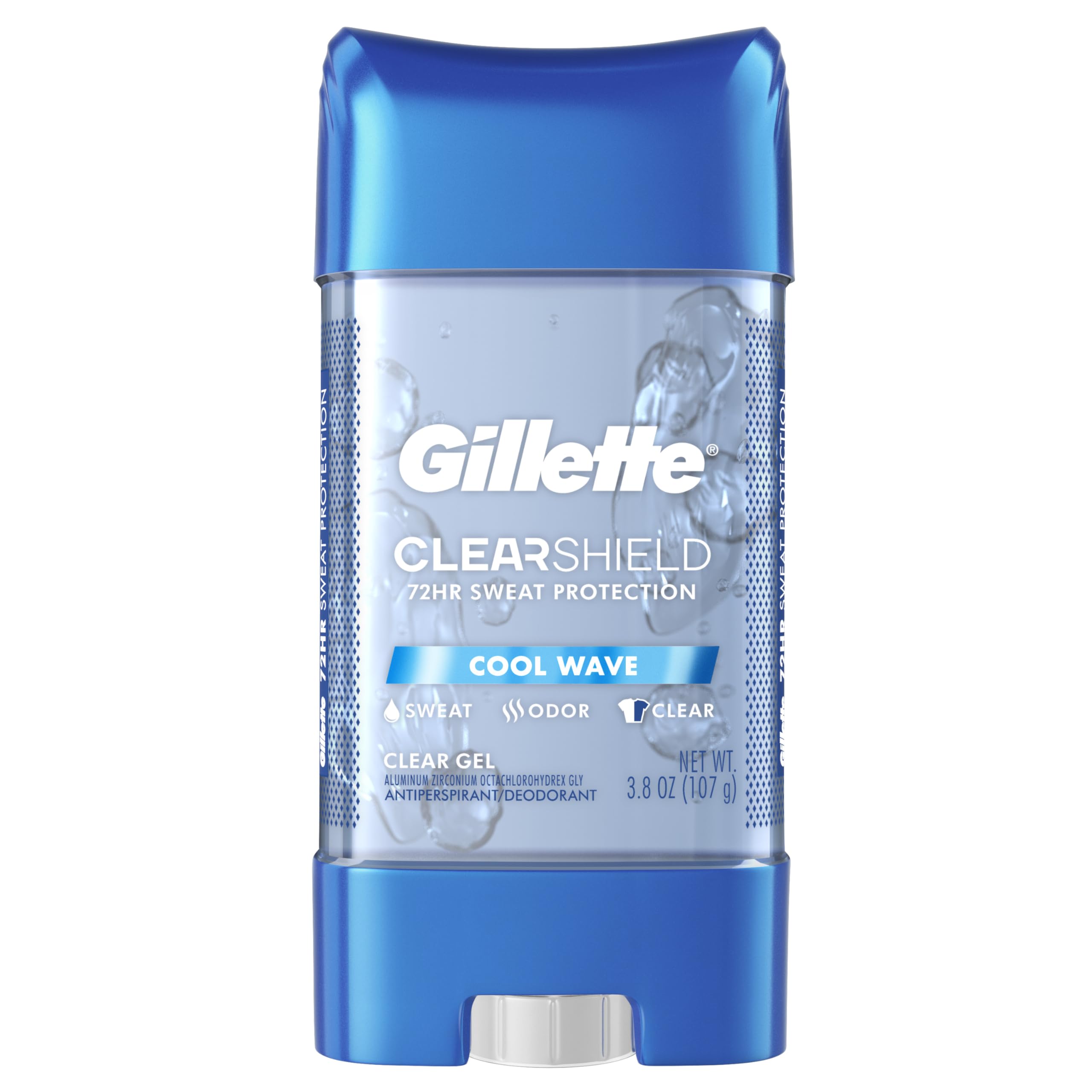 Gillette Advanced Clear Gel Antiperspirant Cool Wave, bouteille, protège contre les odeurs.