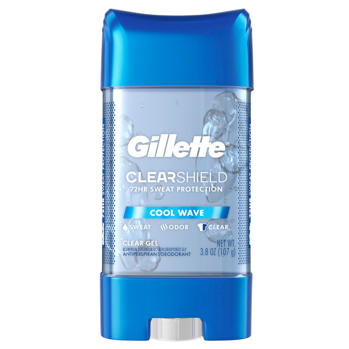 Gillette Advanced Clear Gel Antiperspirant Cool Wave, bouteille, protège contre les odeurs.