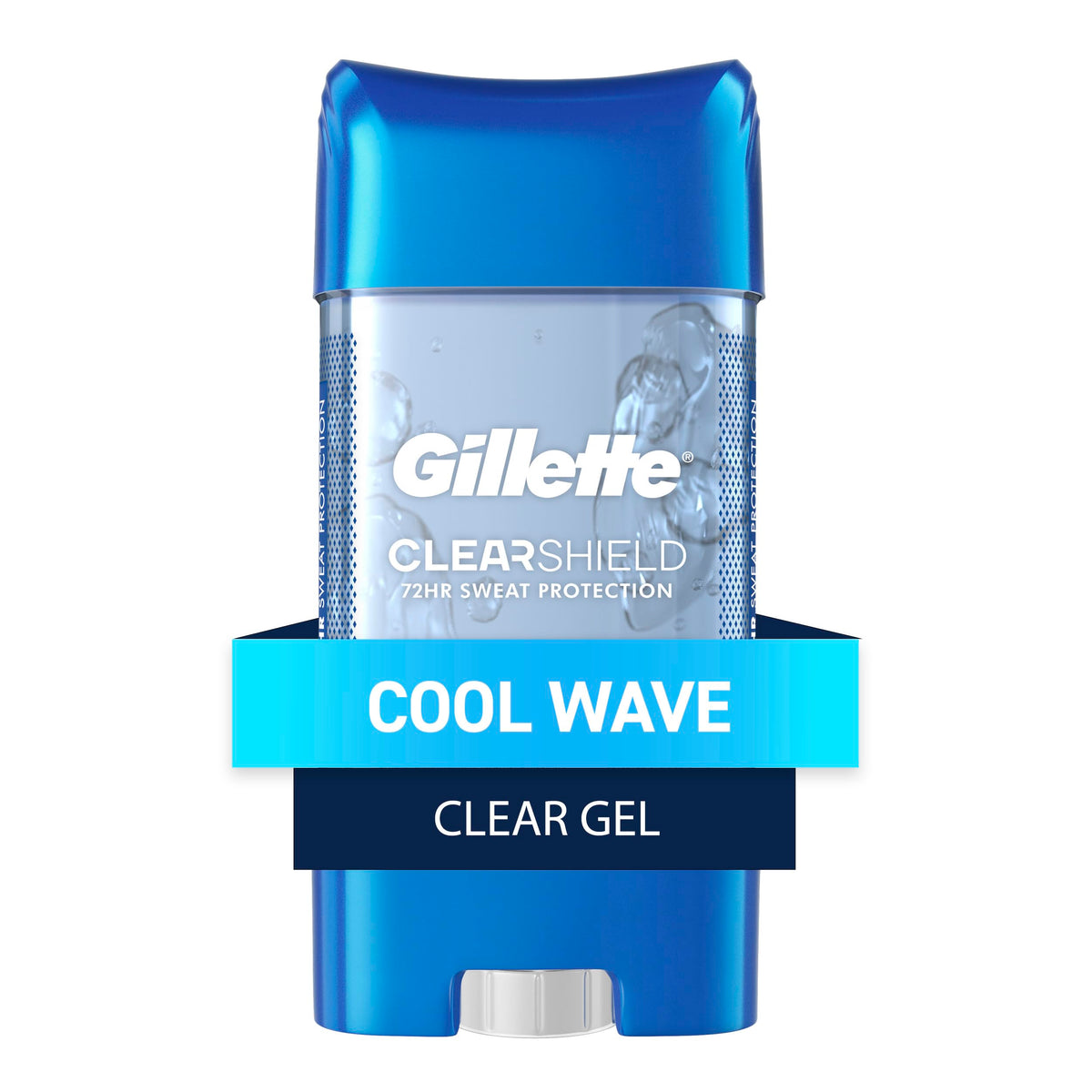 Gillette Gel clair montre protection triple et fraîcheur durable toute la journée.
