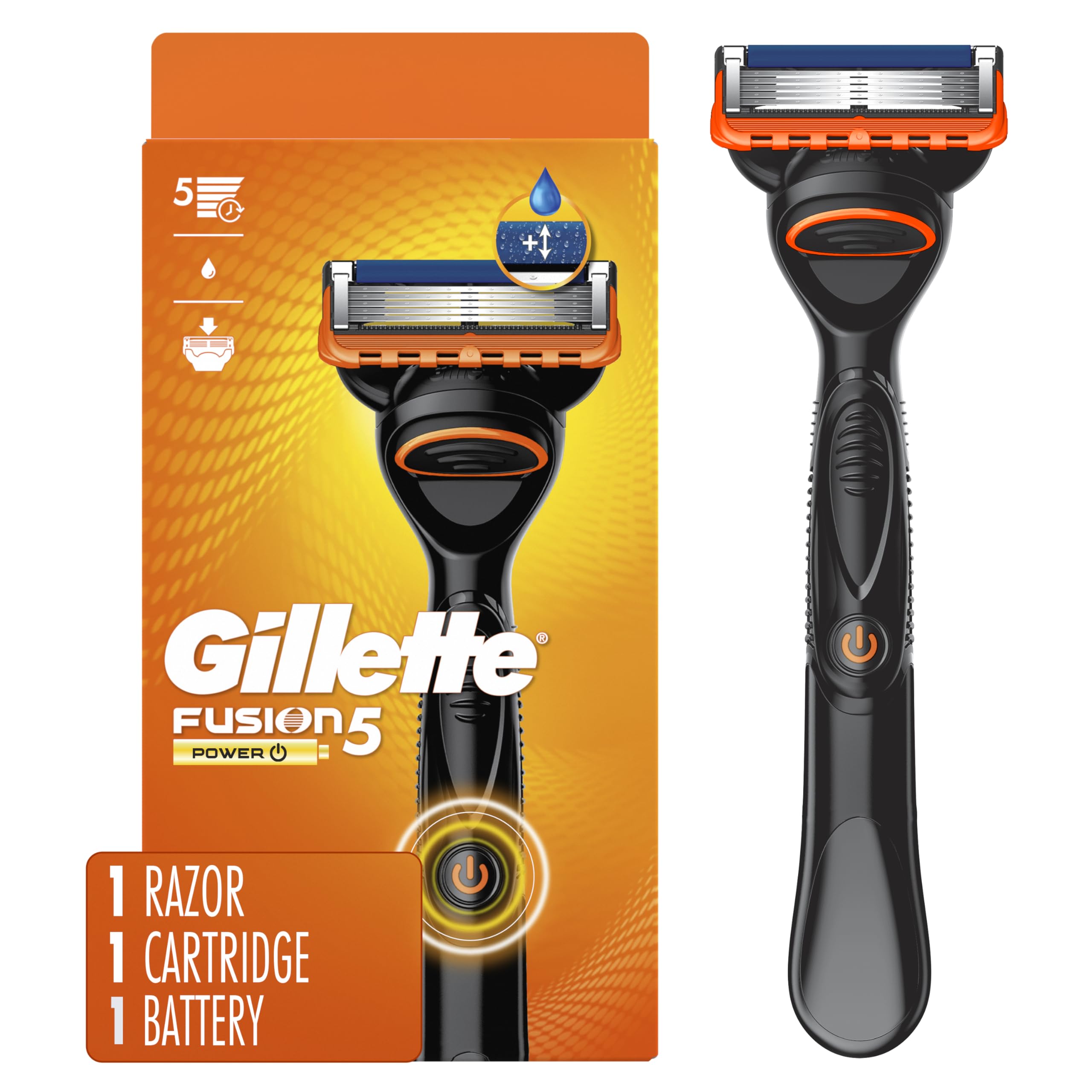 Le manche Gillette Fusion5 Power offre une prise en main confortable pour un rasage précis.