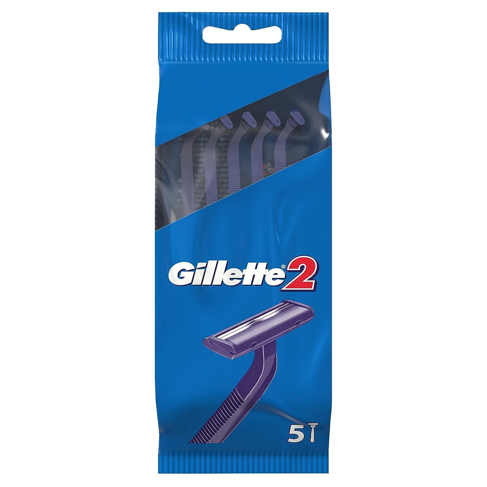 Gillette G2 rasoir jetable en pack de 5, pratique pour les déplacements.