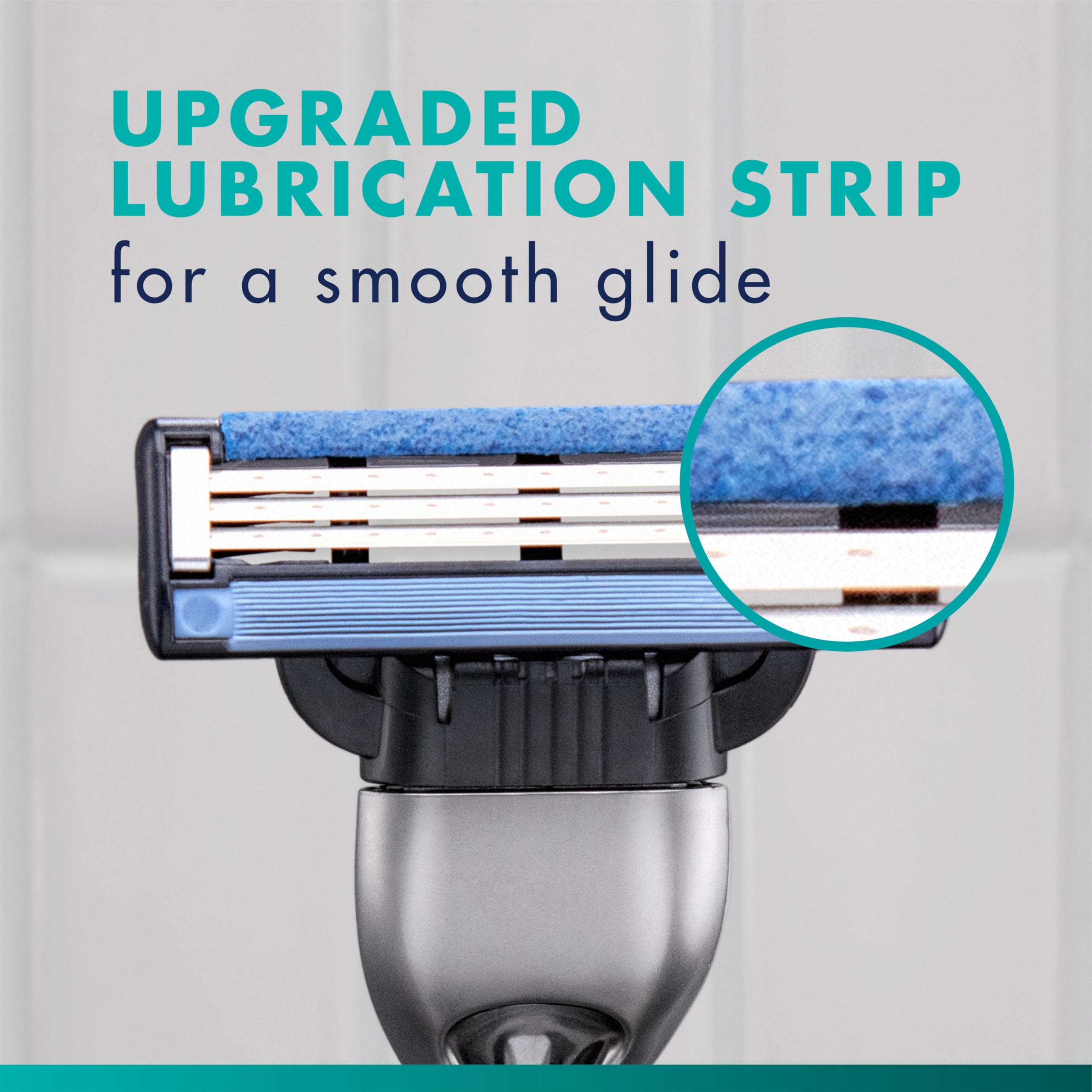 Bande lubrifiante Gillette Mach3 offrant une glisse douce.