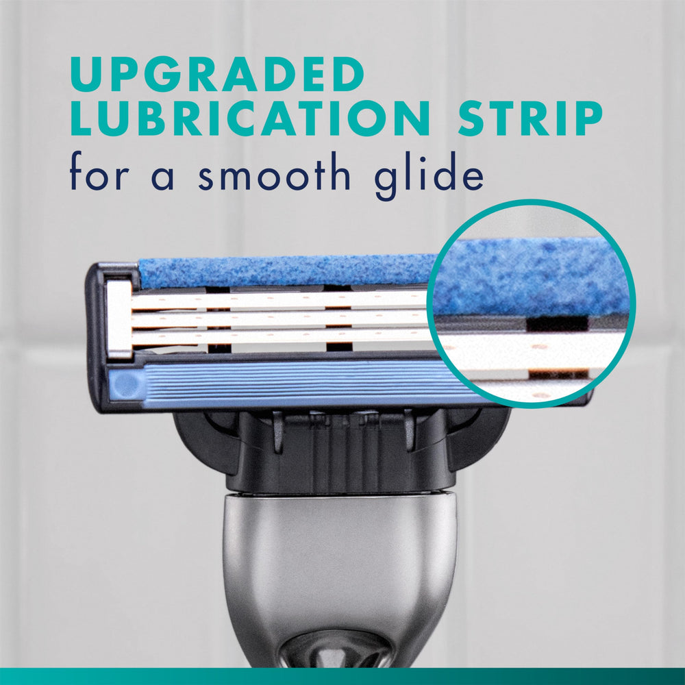 Bande lubrifiante Gillette Mach3 offrant une glisse douce.