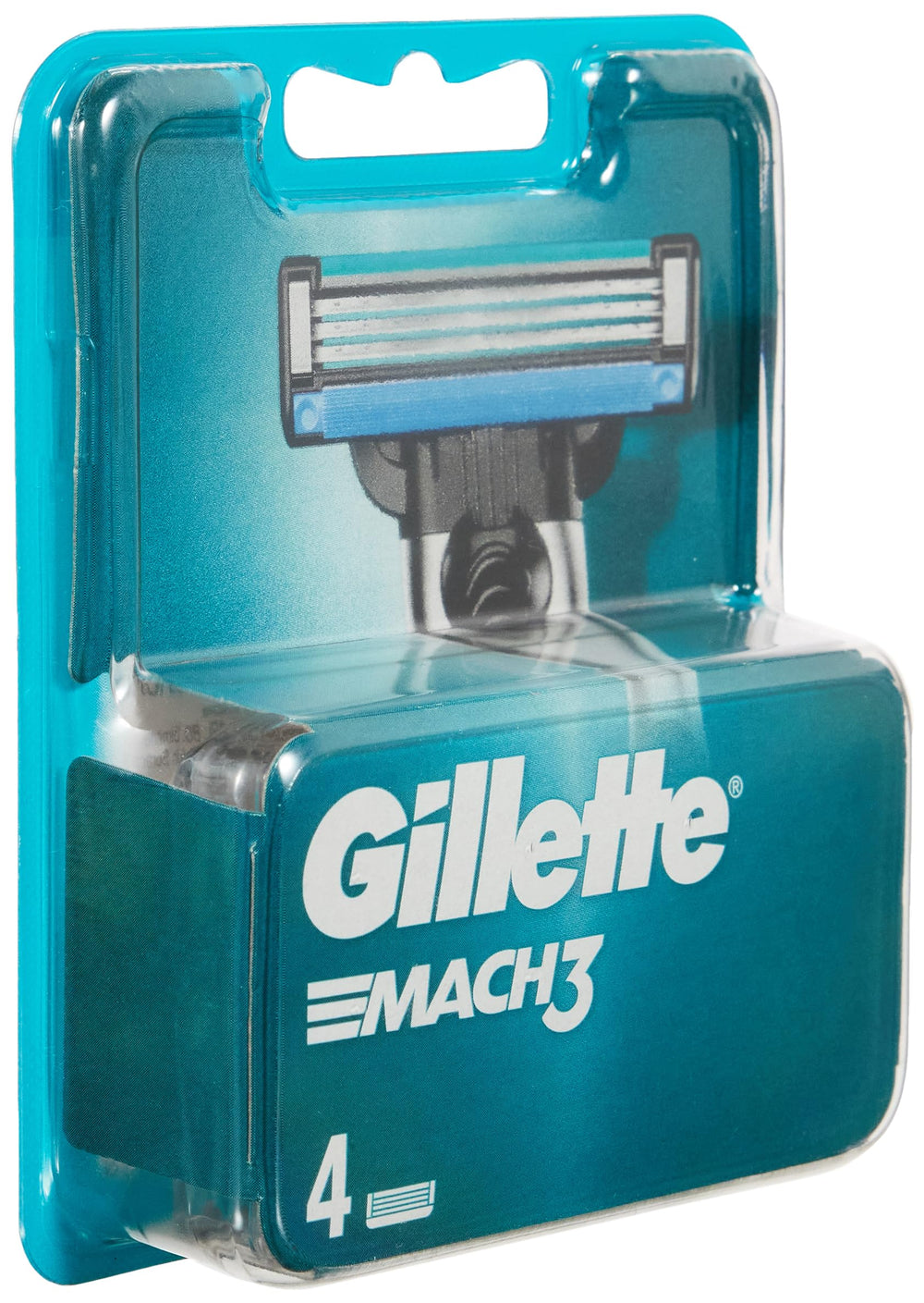 Gillette Mach3 cartouche ouverte pour rinçage facile et rapide.
