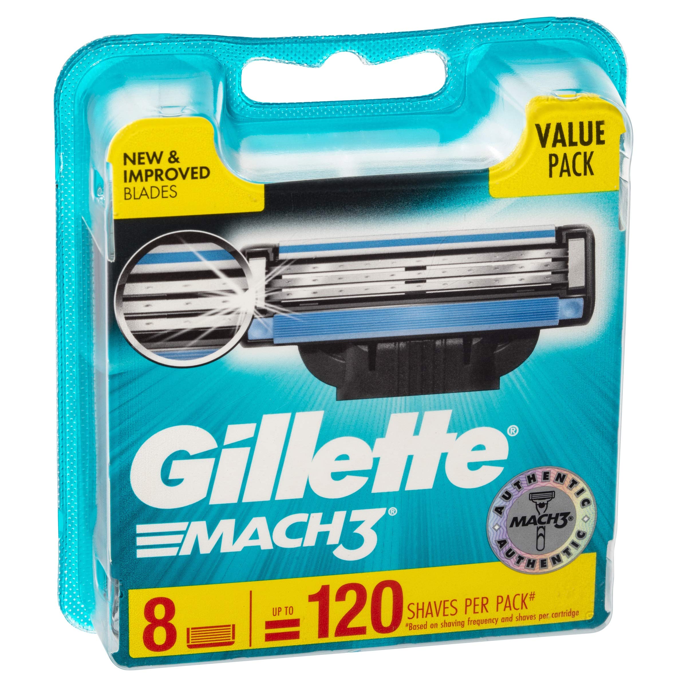 Aperçu des 8 lames Gillette Mach3 pour un rasage efficace.
