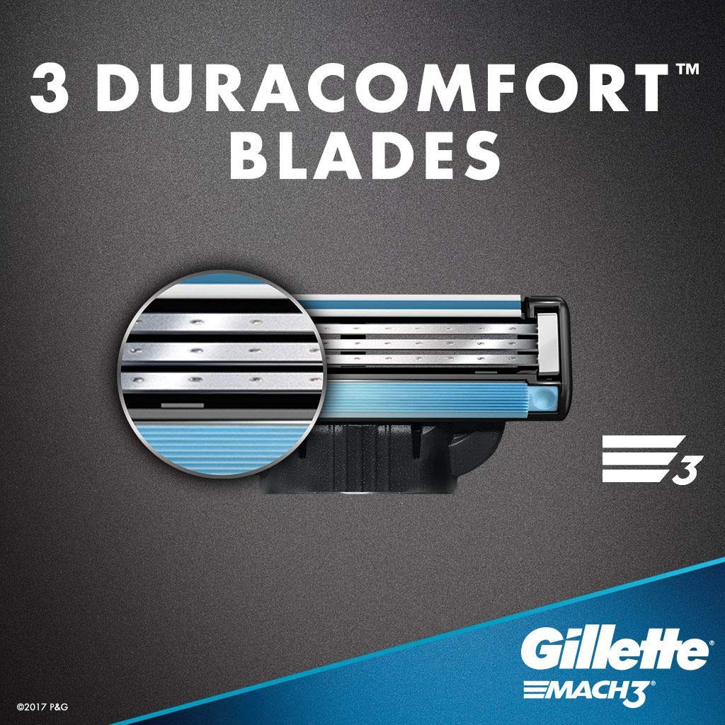 Gillette Mach3 cartouches avec meilleure valeur sur l’emballage.