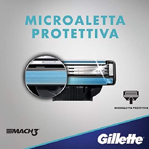 Gillette Mach3: garde peau microfin prépare les poils pour une coupe plus précise.