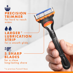 Gillette Mach3 refills avec Lubrastrip amélioré pour une glisse plus fluide.