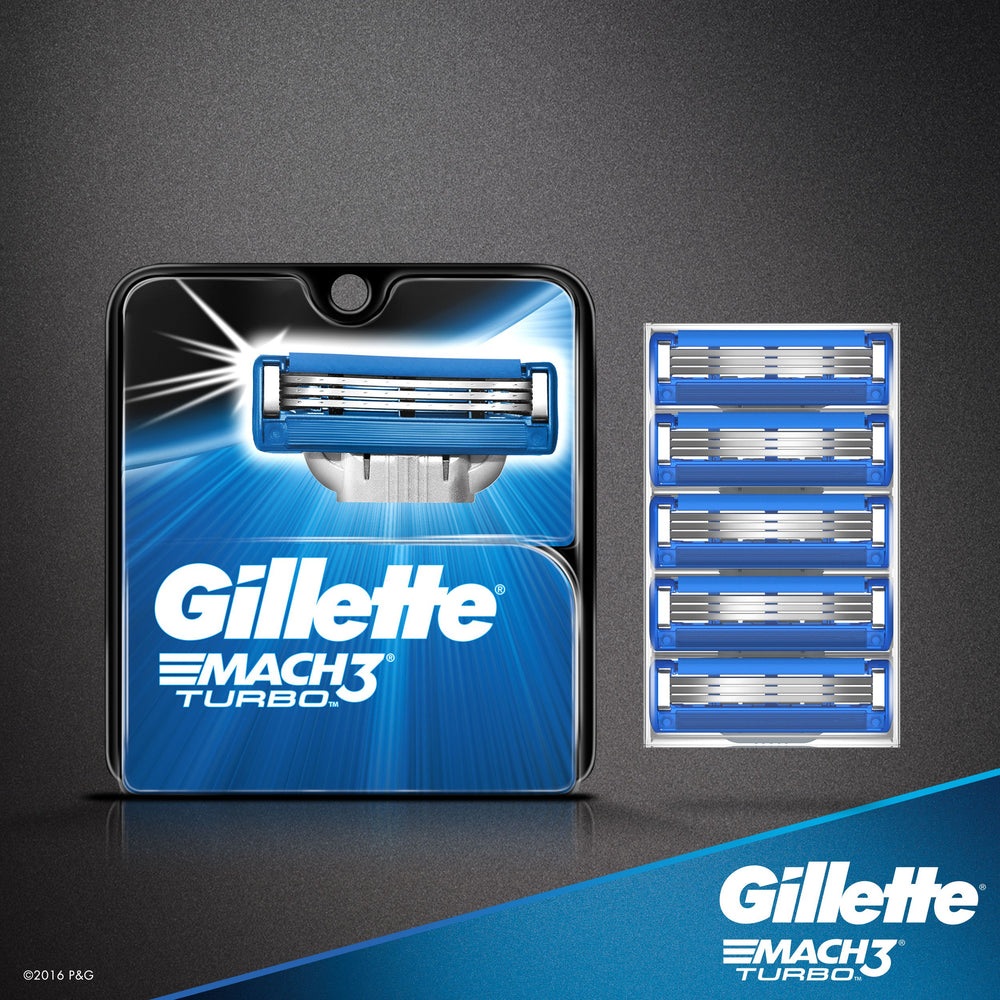 Lames affûtées Gillette Mach3 Turbo pour un rasage net et précis