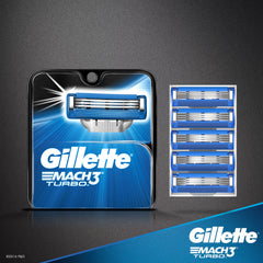 Lames affûtées Gillette Mach3 Turbo pour un rasage net et précis