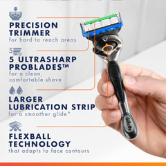 Gillette ProGlide : stabilisation des lames pour un rasage homogène.