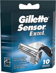 Lames jumelées auto-ajustables du Gillette Sensor Excel pour une coupe confortable.