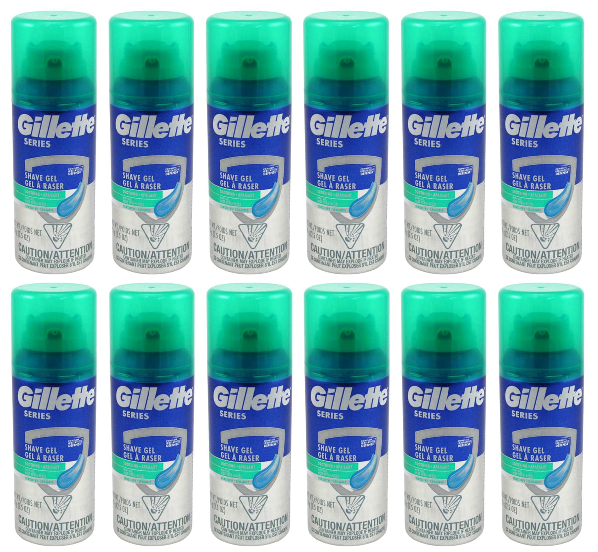 Gillette Series gel rasage Aloe Vera pour peau sensible, glisse douce et hydratation