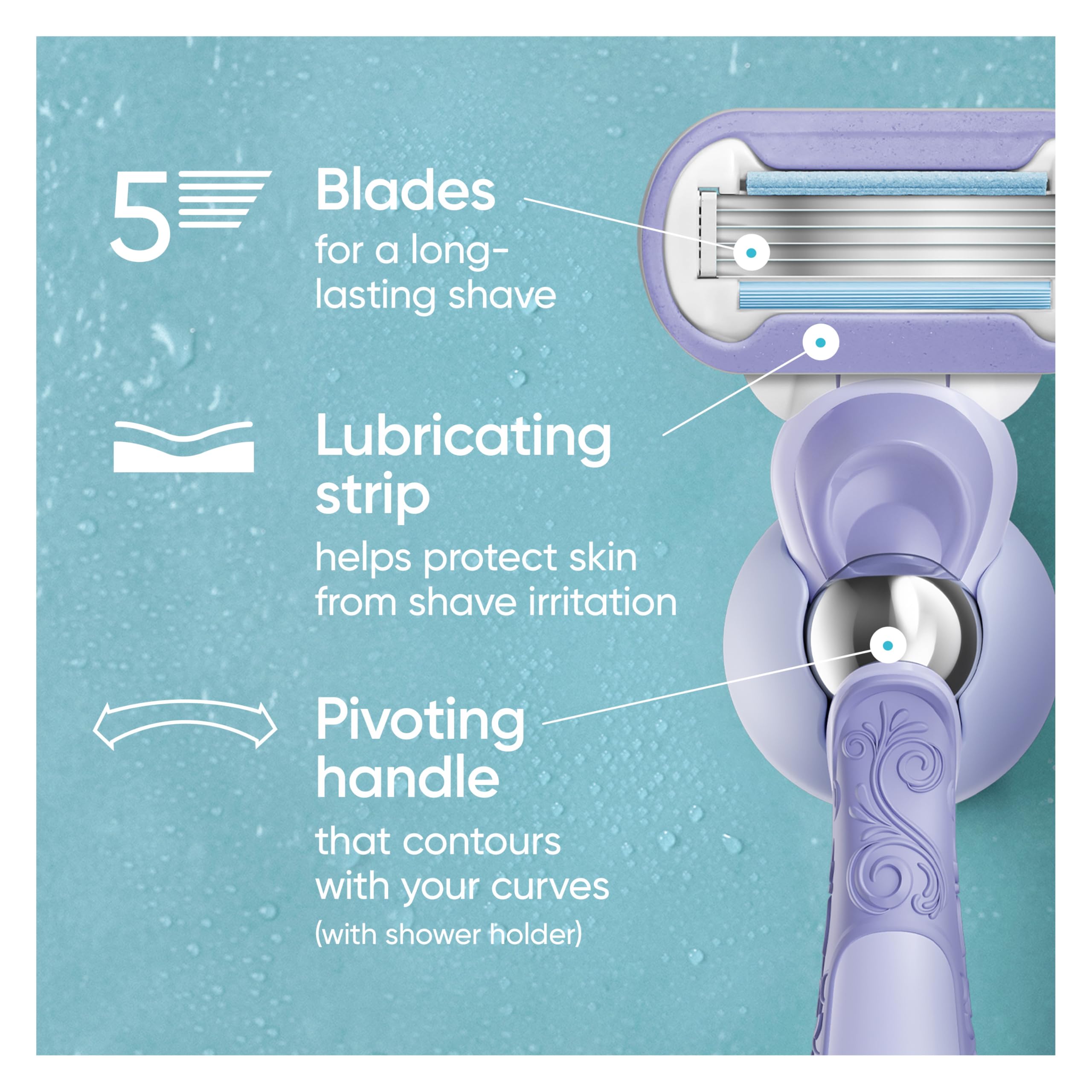 Gillette Venus 5-lames-diamantees offre un rasage proche et durable