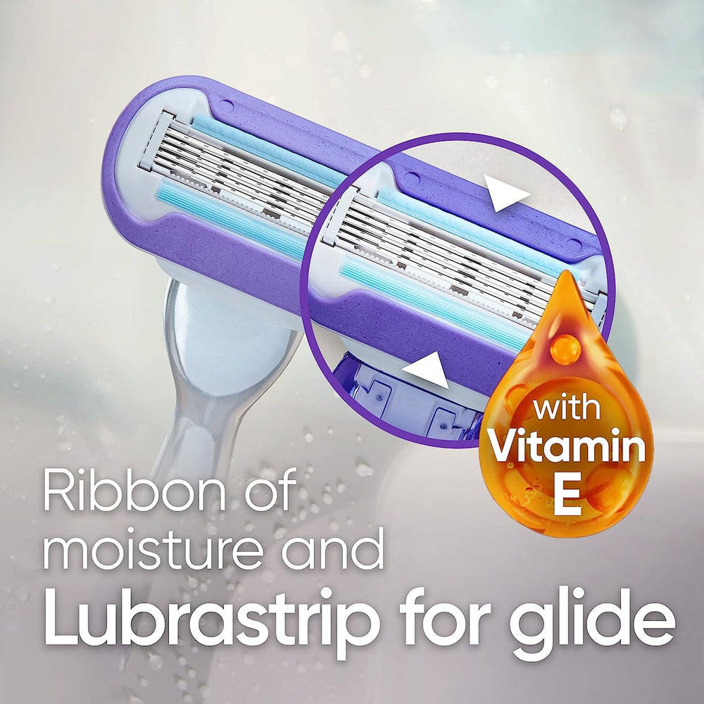 Gillette Venus Deluxe Smooth Platinum ruban hydratant activé par l’eau protège la peau.