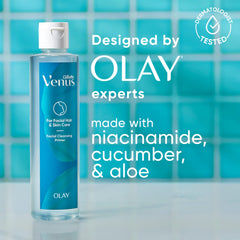 Gillette Venus Nettoyage sans rinage pour peau propre et prete au rasage.
