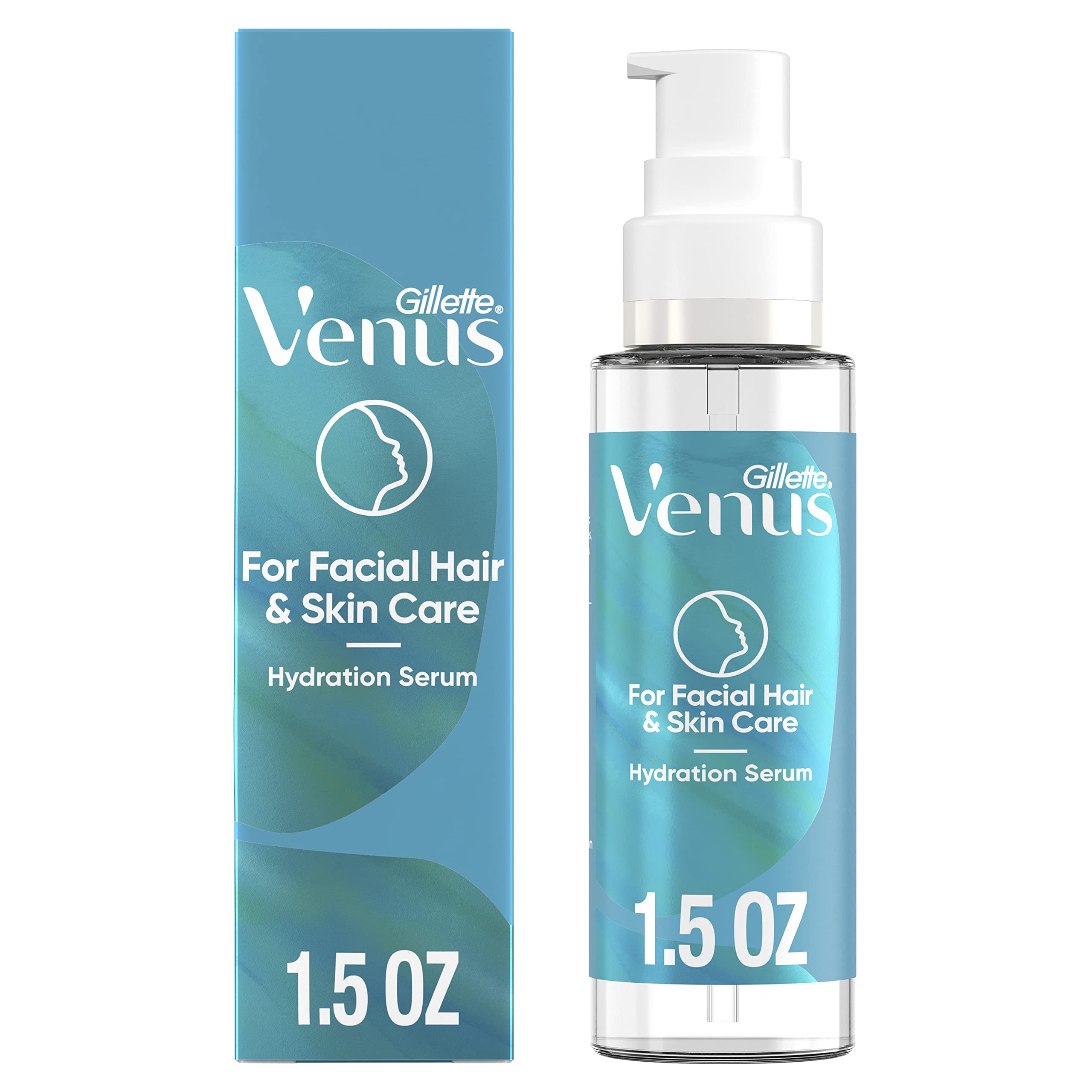 Sérum hydratant Gillette Venus après dermaplanage, bouteille prête à l'emploi.